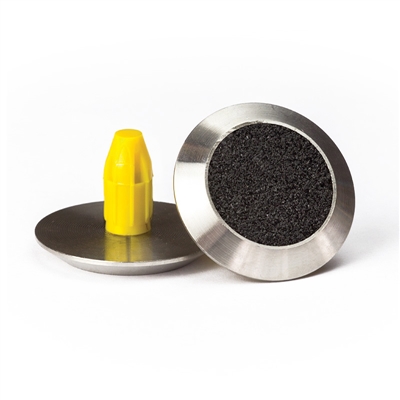 Warning Tactile Indicators Round Black Carborundum Infill - 316 Stainless Steel - Hazard Warning