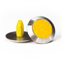 Warning Tactile Indicators Round Yellow Carborundum Infill - 316 Stainless Steel - Hazard Warning