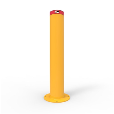 Heavy Duty Steel - Round Bollard 220mm Surface Mounted - Galvanised And Powder Coated