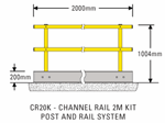 Channel Rail 2M Kit - Complete (2Xsm Posts, 1X2M Channel, 2X2M Rails). Sold Per Kit