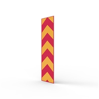 Fold Down Bollard Reflective 120 X 500mm Red/Yellow Sticker