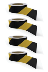 Floor Marking Tape 48mm x 33m Pack of 4 - Black/Yellow PVC