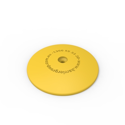 Marking Dots - Marking Dot - Yellow - 100mm Dia. - Includes Galvanised Spike, Sold Per Pk/10