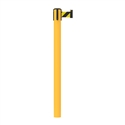 Stanchion Fixed In-Floor Upvc Belt Post 3M - Black/Yellow