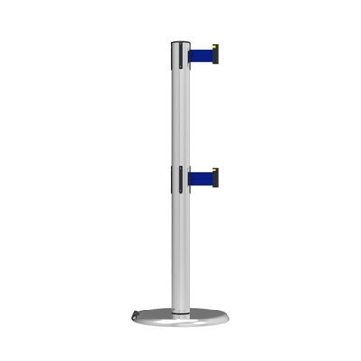 Neata Double Belt Post Roller Base Economy Stainless Steel - Blue