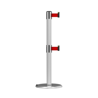 Neata Double Belt Post Roller Base Economy Stainless Steel - Red