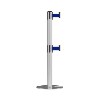 Neata Double Belt Post Stackable Base Economy Stainless Steel - Blue
