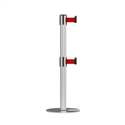 Neata Double Belt Post Stackable Base Economy Stainless Steel - Red