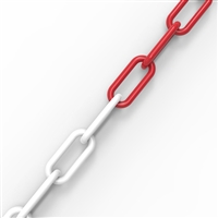6mm plastic chain - Red-white/roll