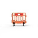 Plastic Fence Barrier With Rubber Foot 1100 X 1000mm - Hi-Vis Orange With Reflective Panels