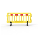 Plastic Fence Barrier With Rubber Foot 2000 X 1000mm - Crowd Control Barrier - Hi-Vis Yellow With Reflective Panels