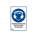 Pilot Sign - Hearing Protection - 300 x 450mm Polypropylene