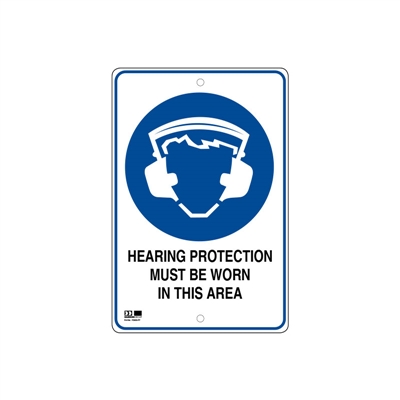 Pilot Sign - Hearing Protection - 300 x 450mm Polypropylene
