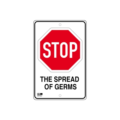 Pilot Sign - Stop The Spread of Germs - 300 x 450mm Polypropylene