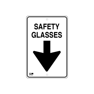 Pilot Sign - Safety Glasses - 300 x 450mm Polypropylene