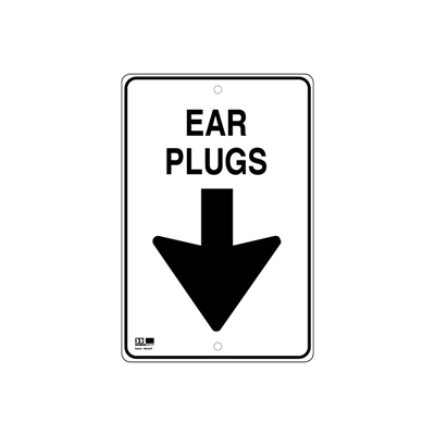 Pilot Sign - Ear Plugs - 300 x 450mm Polypropylene