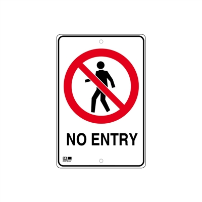 Pilot Sign - No Entry - 300 x 450mm Polypropylene