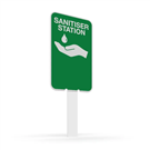 Pilot Sign - Hand Sanitiser Station - 200 x 125 x 1.4mm Polypropylene Pantone 375C