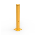 Rib-Rail Double Height Post 1100mm Including Fixings - Powder Coated Safety Yellow