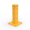 Rib-Rail Single Height Post 480mm Including Fixings - Powder Coated Safety Yellow