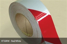 Reflective tape - 50mm x 5mtr, red/white class 2