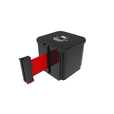 Retracta-belt wall mount in red belt including receiver clip - 7.6m