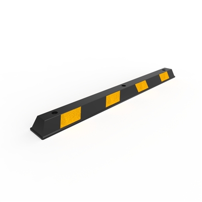 Rubber Wheel Stop - One Piece Rubber Wheel Stop ? Black (Fixings Supplied), Sold Per Each
