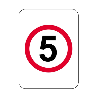 Sign - 5 in Red Circle