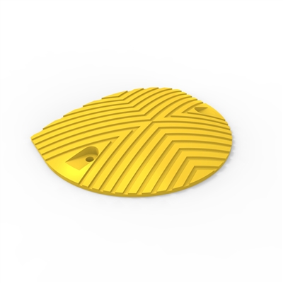 Traffic calming rubber hump end module - Yellow. c/w fixings