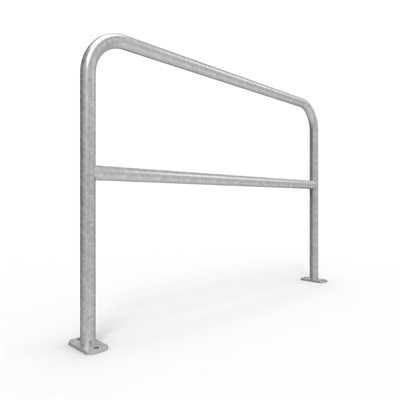 Double Rail Barrier System 1.5m Surface Mount U-bar - galvanised finish