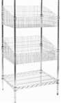 Modular Wire Shelving - Display Basket 530 X 610mm - Zinc Plated And Clear Epoxy Powder Coat
