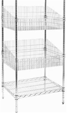 Modular Wire Shelving - Display Basket 530 X 610mm - Zinc Plated And Clear Epoxy Powder Coat