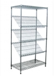 Modular Wire Shelving - Sloping Display Shelf 530 X 915mm - Zinc Plated And Clear Epoxy Powder Coat