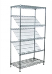 Modular Wire Shelving - Sloping Display Shelf 530 X 1220mm - Zinc Plated And Clear Epoxy Powder Coat