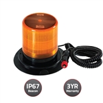 New Cyclone Nova Led Beacon W Magnetic Base & 3M. Cord To Cigarette Lighter Connection & Amber Lens