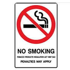 Prohibition Sign - SA - No Smoking Penalties May Apply - Multiple Options are Available