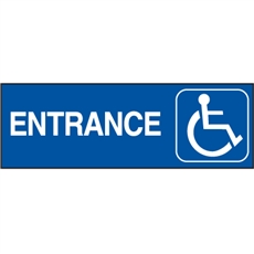 ENTRANCE Accessible Route Sign - Choose arrow or no arrow