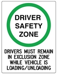 Driver Safety Zone Sign 450x600mm metal