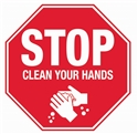 Stop - Clean Your Hands Floor Sign