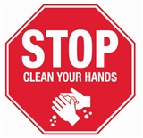 Stop - Clean Your Hands Floor Sign