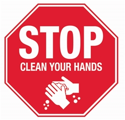 Stop - Clean Your Hands Floor Sign