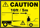 Caution - Keep clear of hydraulic tail lift sticker