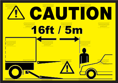 Caution - Keep clear of hydraulic tail lift sticker