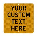 Custom Sign - Black Text on Reflective on aluminium 450x450mm