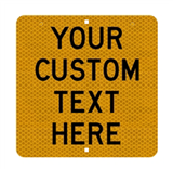 Custom Sign - Black Text on Reflective on aluminium 450x450mm