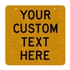 Custom Sign - Black Text on Reflective on aluminium 600x600mm