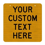 Custom Sign - Black Text on Reflective on aluminium 600x600mm