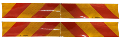 yellow red hazard stripe sticker for truck