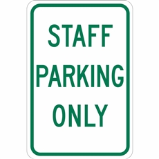 Staff Parking Only Sign 300x450 Aluminium