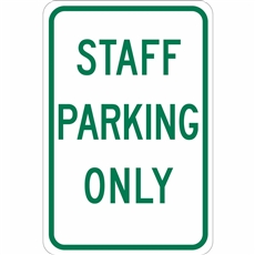 Staff Parking Only Sign 300x450 Reflective on aluminium